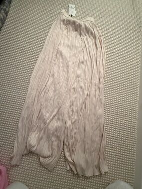 Zara Pleated Maxi pant in Pale cream